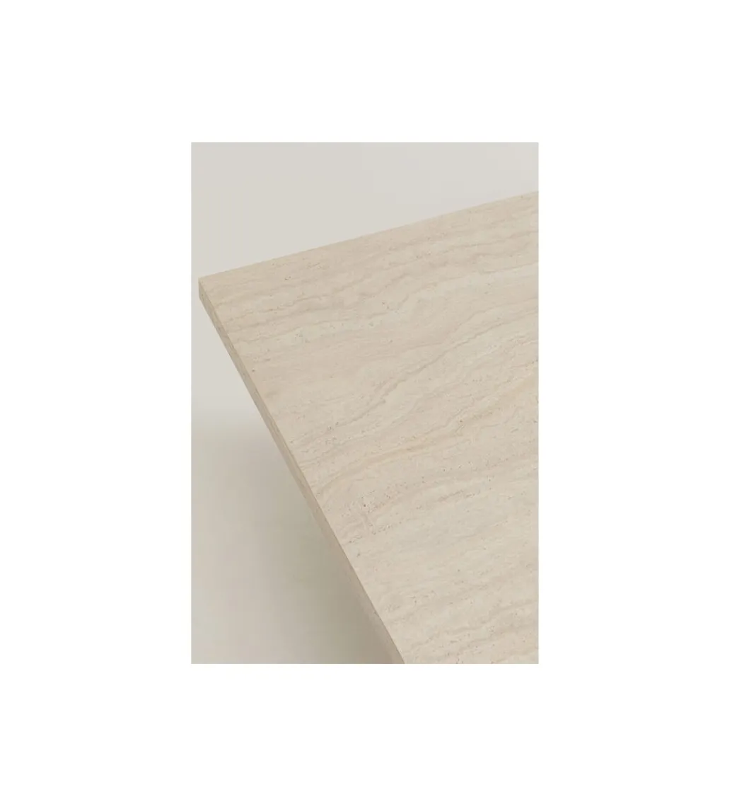 Stolik kawowy TRAVERTINO 100 x 100 cm naturalny*KARE