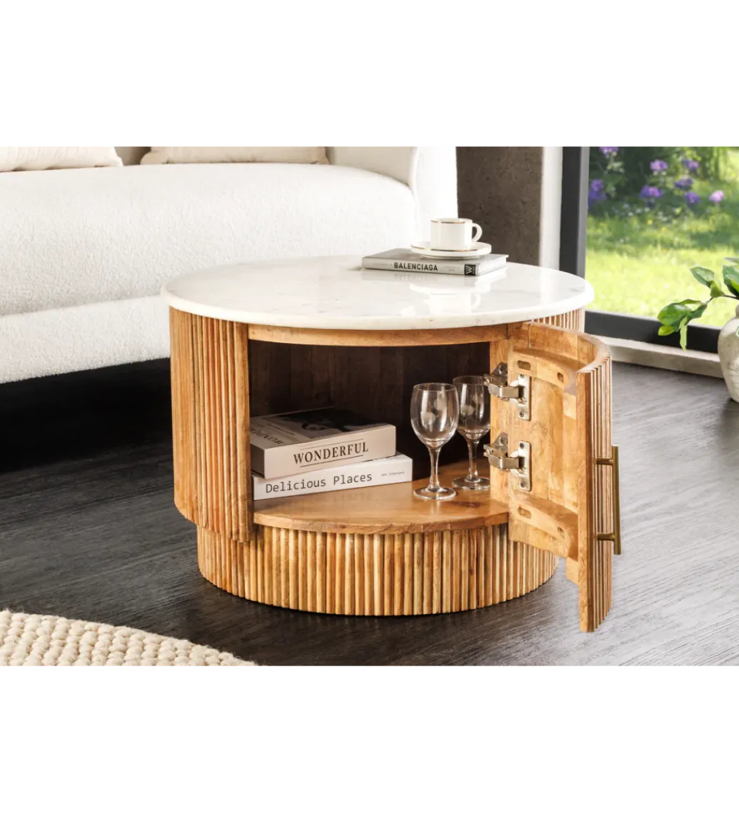 Stolik kawowy TRES CHIC 60 cm drewno mango naturalny*Invicta Interior - przedsprzedaż Sale