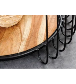Stolik kawowy TRUE ELEMENTS 46 cm drewno akacjowe czarny naturalny*Invicta Interior