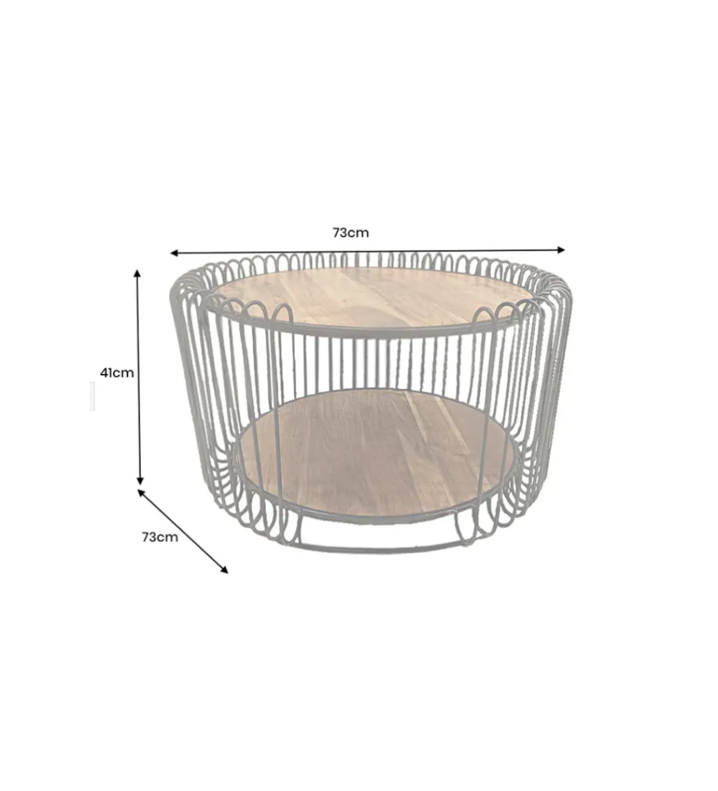 Stolik kawowy TRUE ELEMENTS 70 cm drewno akacjowe czarny naturalny*Invicta Interior Online
