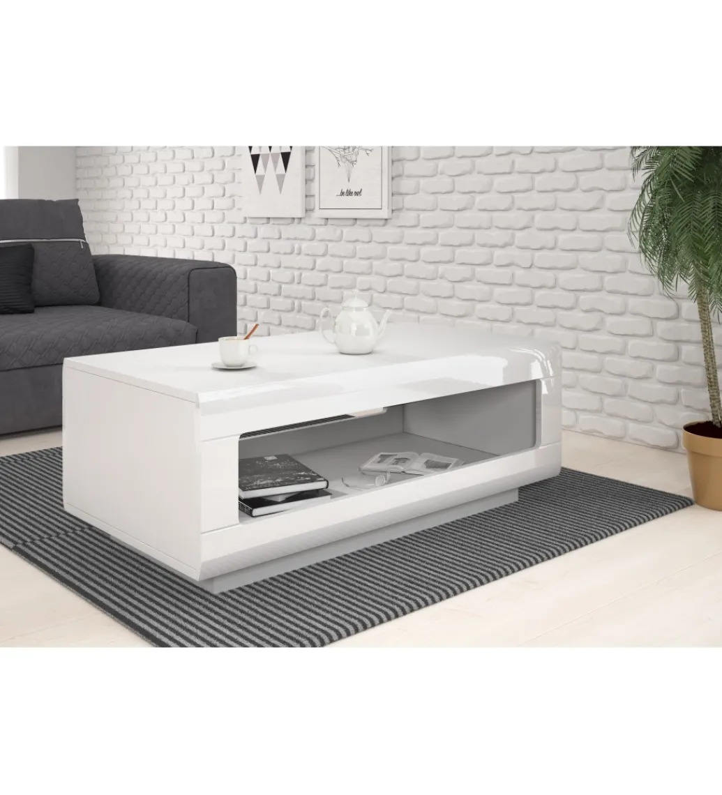 Stolik kawowy TULSA 110 cm biały*Helvetia
