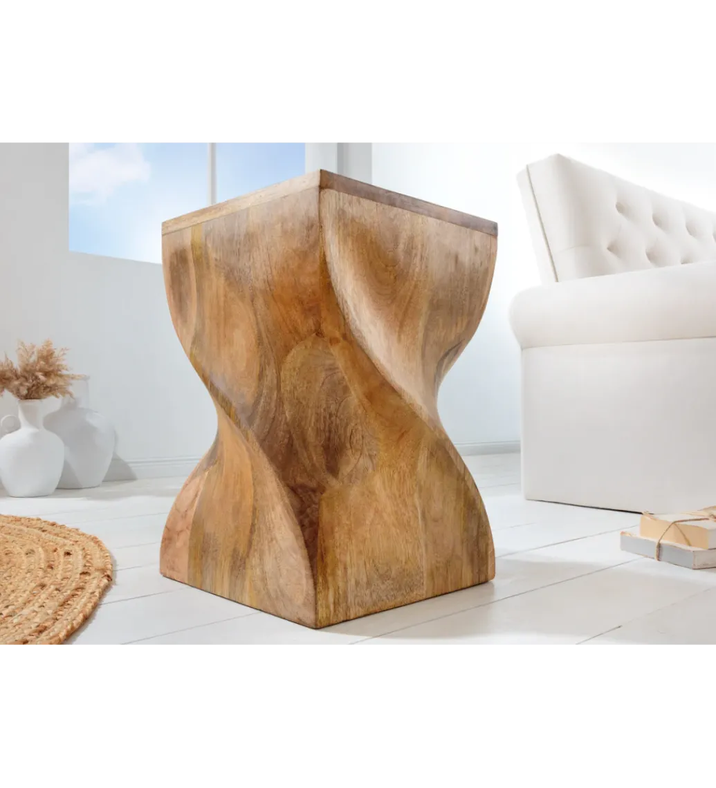 Stolik kawowy TWIST 45 cm drewno mango*Invicta Interior - przedsprzedaż Discount