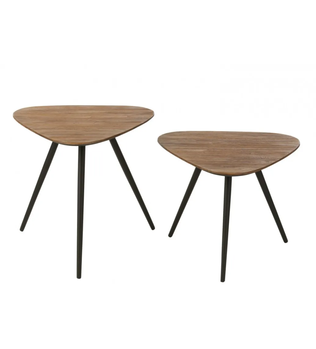 Stolik kawowy UDINE set 2 drewno teak*J-Line Clearance