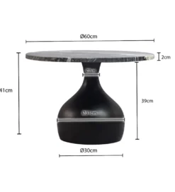 Stolik kawowy URANAKI 60 cm blat marmur*WOHNLING, GERMANY