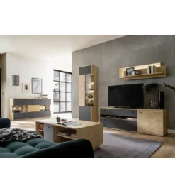 Stolik kawowy VALENCIA 115 cm antracytowo naturalny*MCA New