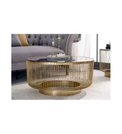 Stolik kawowy Vittel 79 cm czarno złoty*Invicta Interior Best