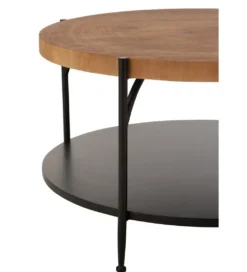 Stolik kawowy VONI 80 cm w optyce drewna*J-Line Sale