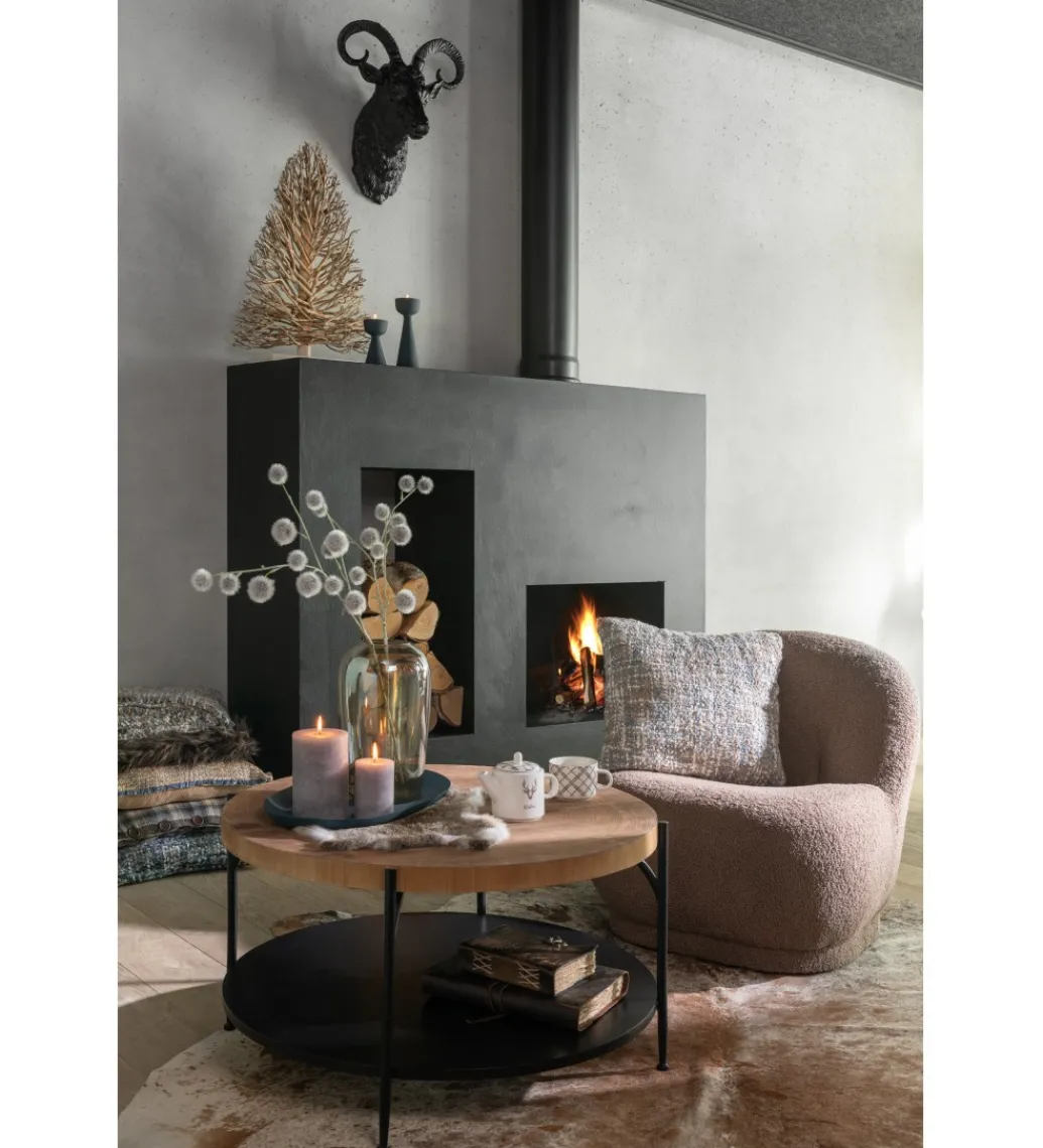 Stolik kawowy VONI 80 cm w optyce drewna*J-Line Sale