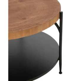 Stolik kawowy VONI 80 cm w optyce drewna*J-Line Sale