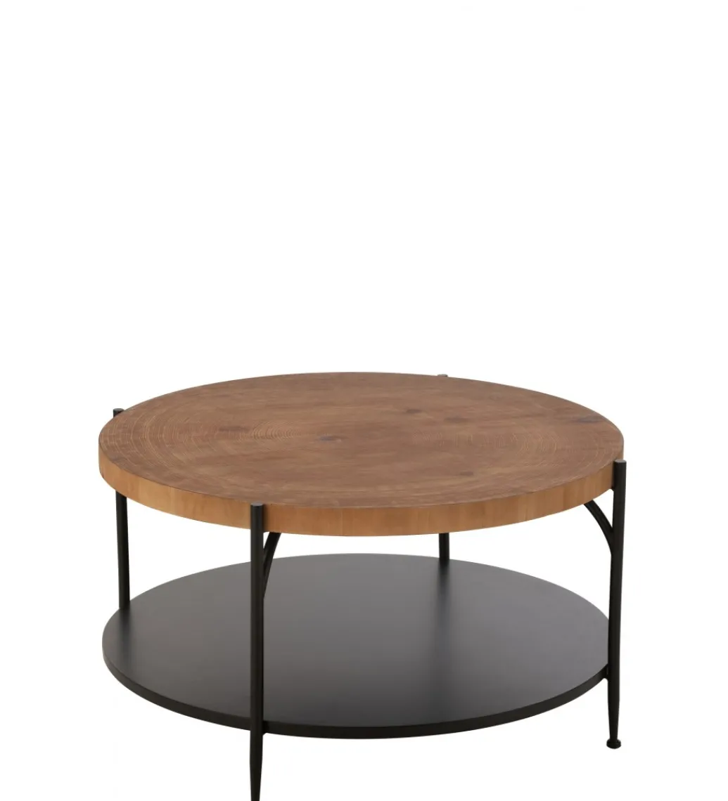 Stolik kawowy VONI 80 cm w optyce drewna*J-Line Sale