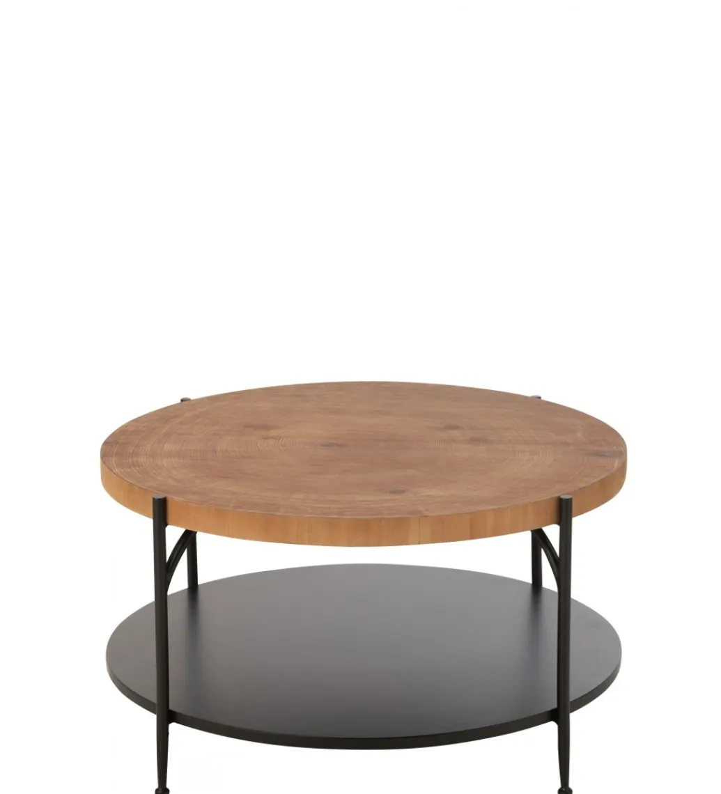Stolik kawowy VONI 80 cm w optyce drewna*J-Line Sale