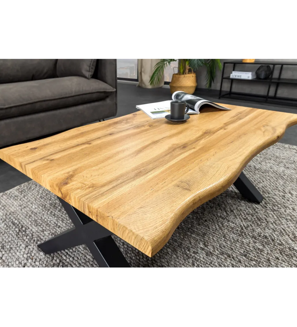 Stolik kawowy WILD 90 cm wygląd naturalnego dębu*Invicta Interior - przedsprzedaż Discount