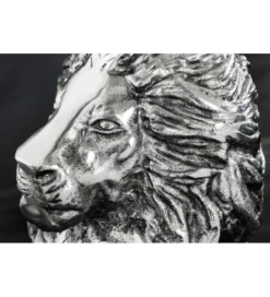 Stolik kawowy WILDLIFE LION 60 cm antyczne srebro*Invicta Interior