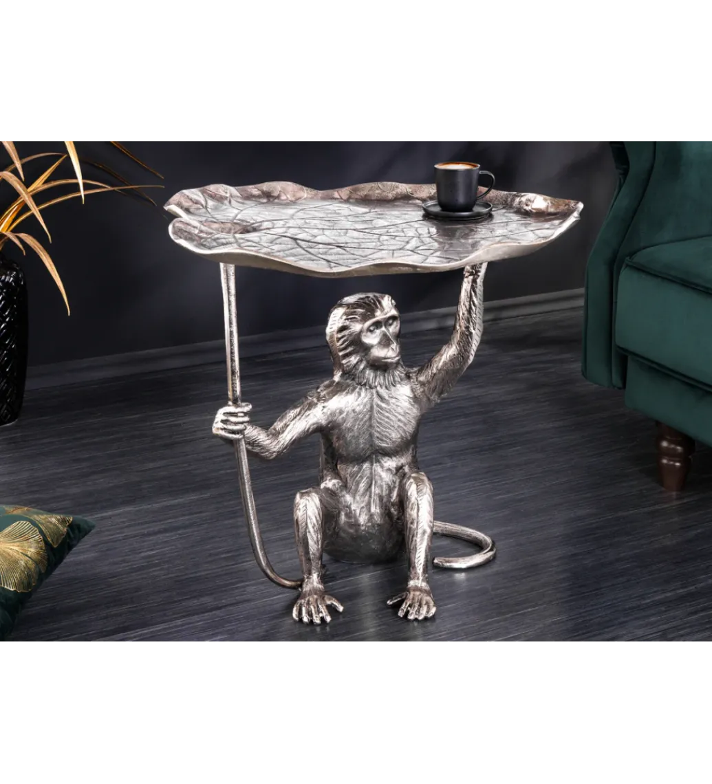 Stolik kawowy WILDLIFE MONKEY 55 cm srebrny*Invicta Interior Hot