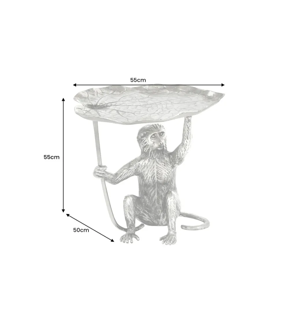 Stolik kawowy WILDLIFE MONKEY 55 cm srebrny*Invicta Interior Hot