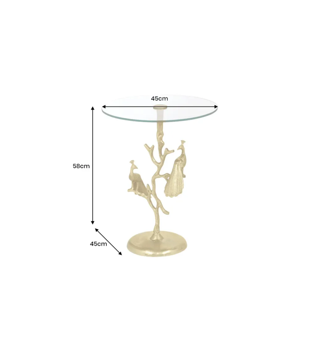 Stolik kawowy WILDLIFE PEACOCK 60 cm złoty*Invicta Interior Best