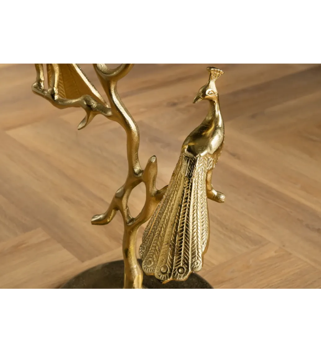 Stolik kawowy WILDLIFE PEACOCK 60 cm złoty*Invicta Interior Best