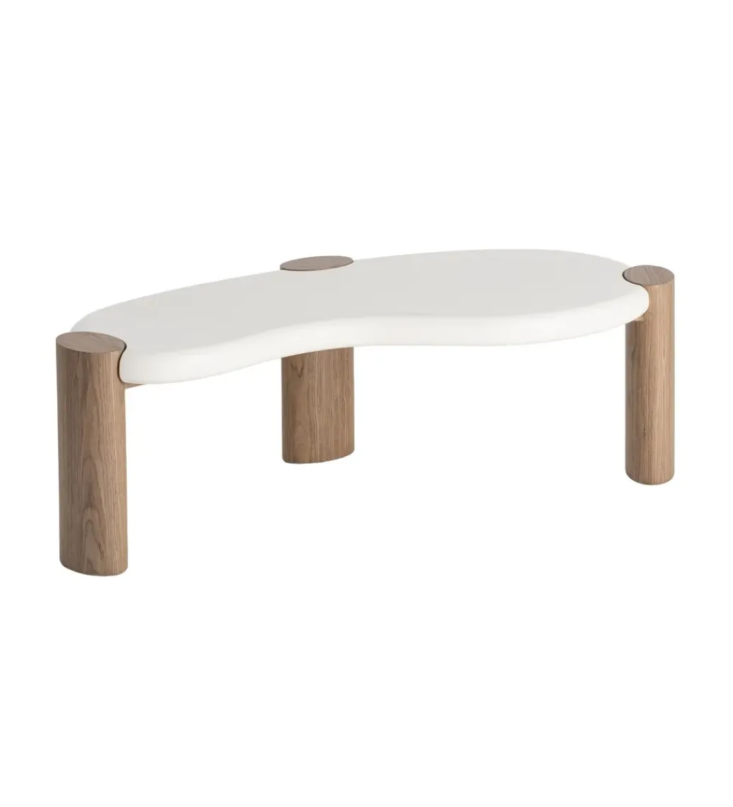 Stolik kawowy WINAS 125 cm biały naturalny*Zona-Design Discount