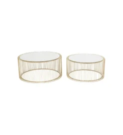 Stolik kawowy Wire Brass set 2 złoty*KARE Best