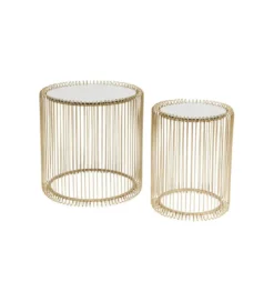 Stolik kawowy Wire set Brass zestaw 2 złoty*KARE Hot