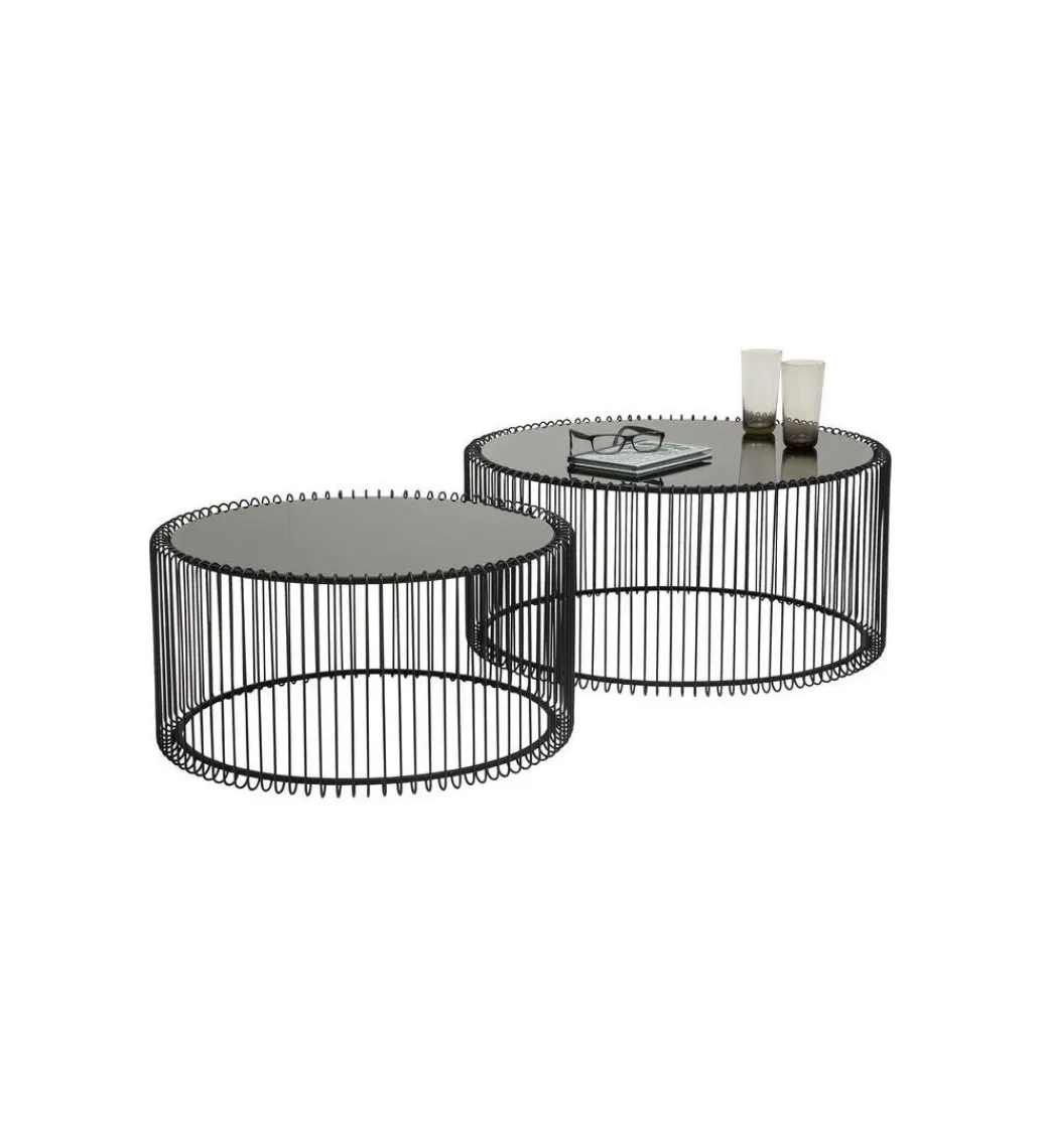 Stolik kawowy Wire SET 2 czarny*KARE Discount