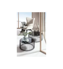 Stolik kawowy Wire SET 2 czarny*KARE Discount
