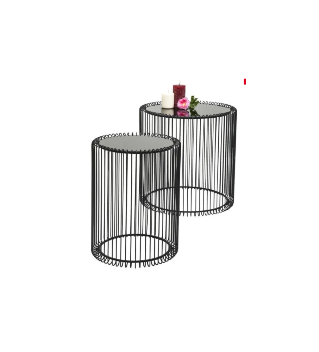 Stolik kawowy Wire set zestaw 2 czarny*KARE