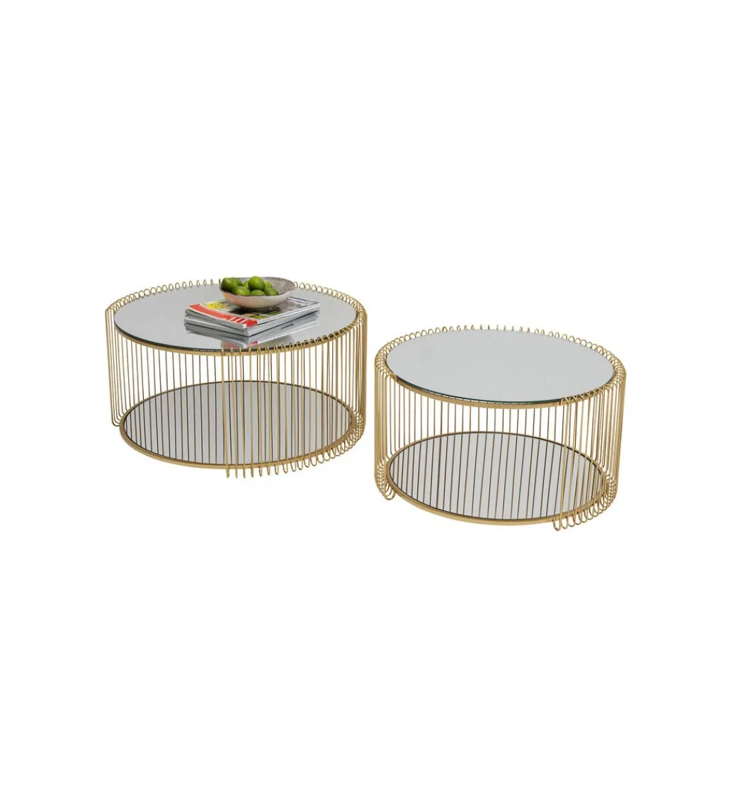 Stolik kawowy WIRE set 2 złoty*KARE Hot