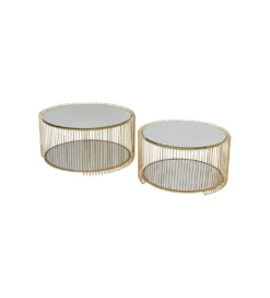 Stolik kawowy WIRE set 2 złoty*KARE Hot