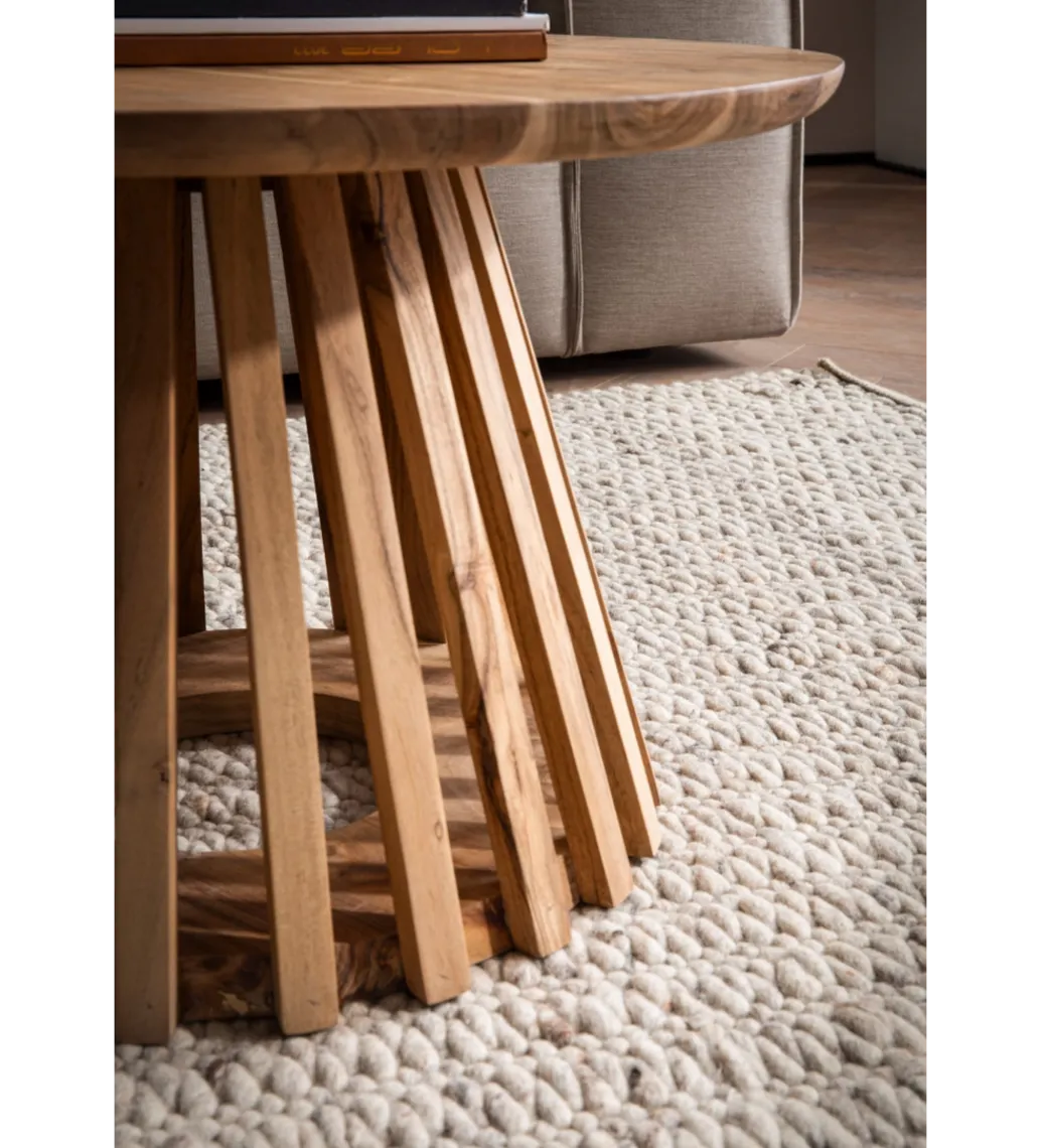 Stolik kawowy WOHNLING 60 cm drewno akacja naturalny*WOHNLING, GERMANY Hot