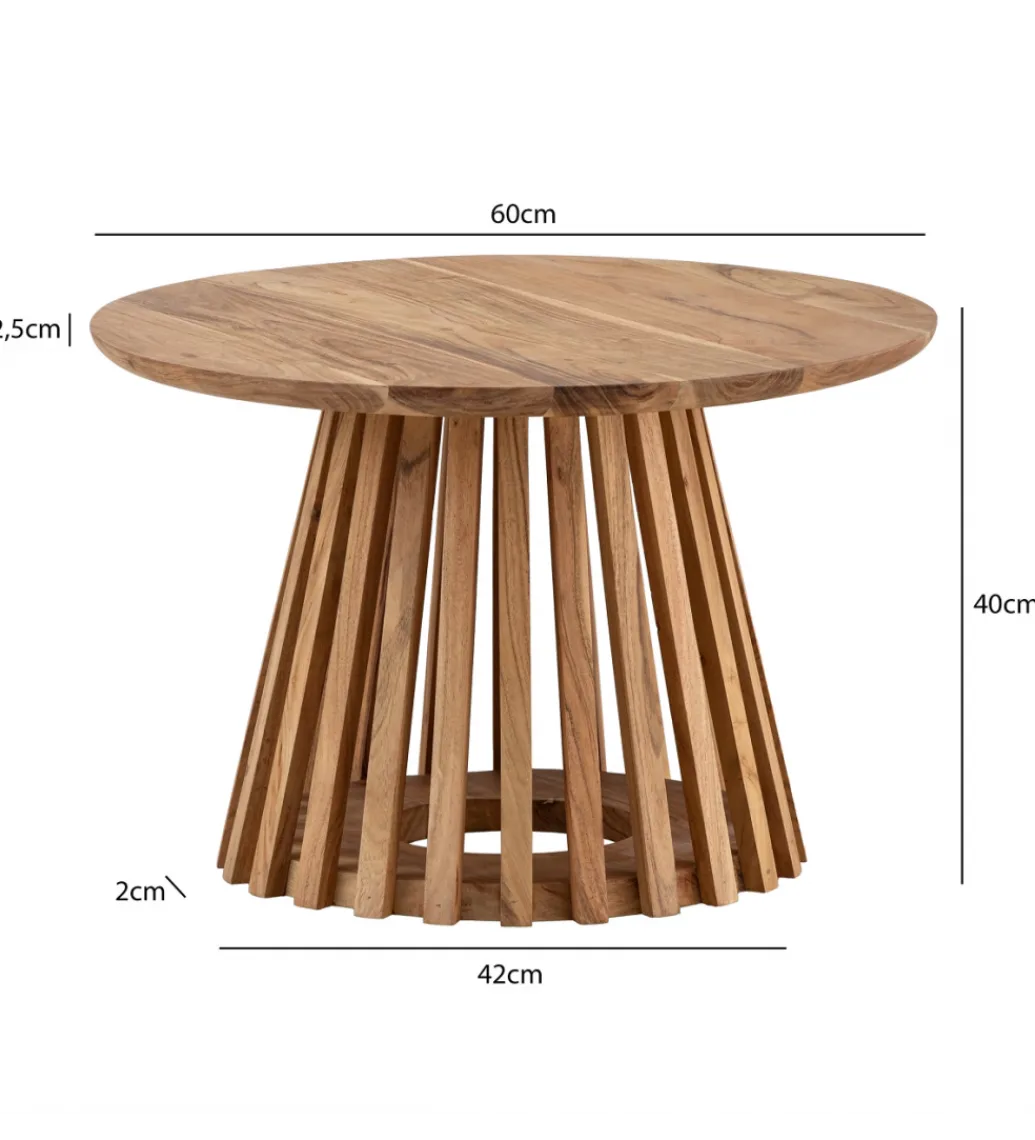 Stolik kawowy WOHNLING 60 cm drewno akacja naturalny*WOHNLING, GERMANY Hot