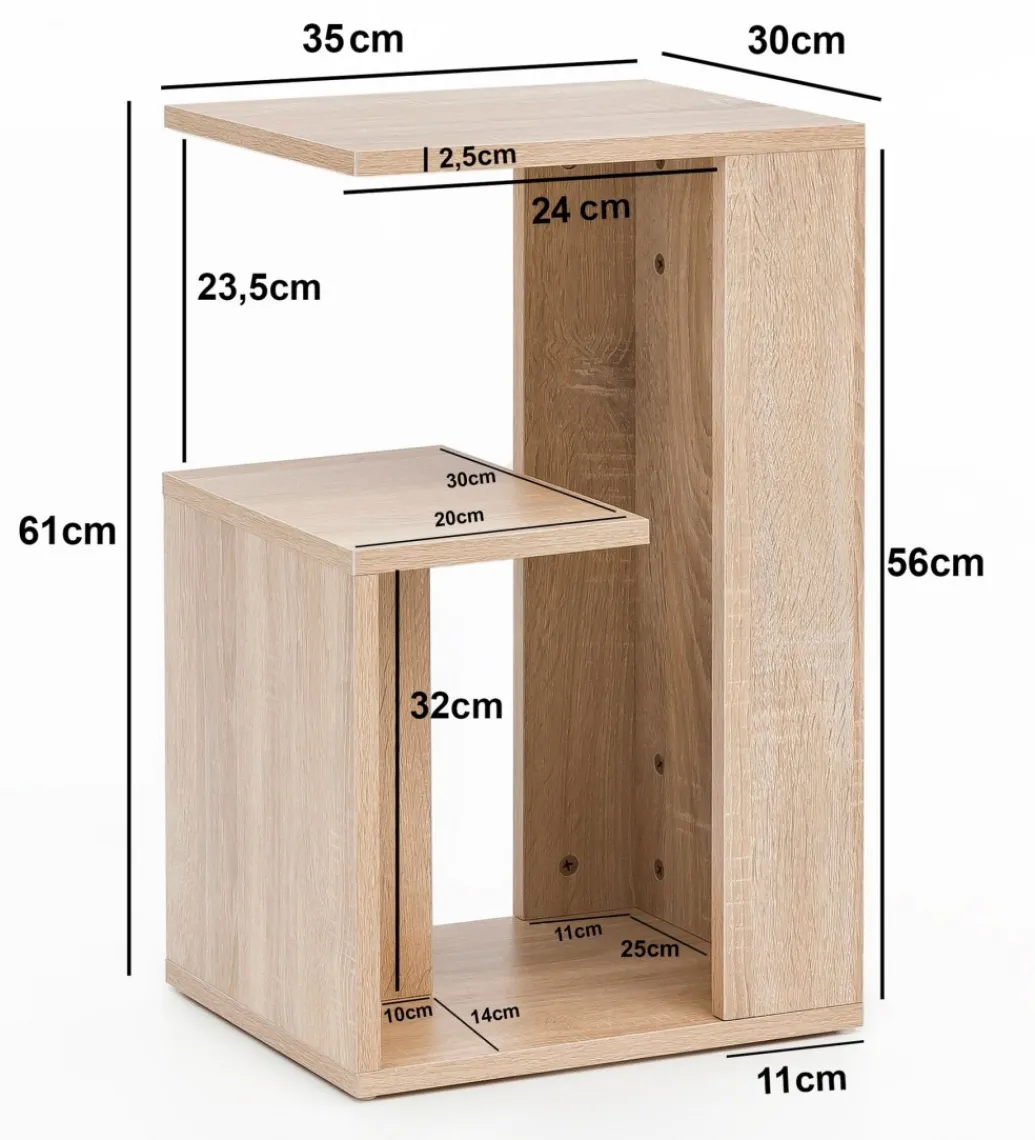 Stolik kawowy WOHNLING 35 cm w optyce dąb sonoma*WOHNLING, GERMANY Best