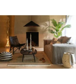 Stolik kawowy ZAMBIA 120 cm drewno teak czarny*J-Line Outlet