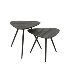 Stolik kawowy ZAMBIA set 2 drewno teak czarny*J-Line Hot