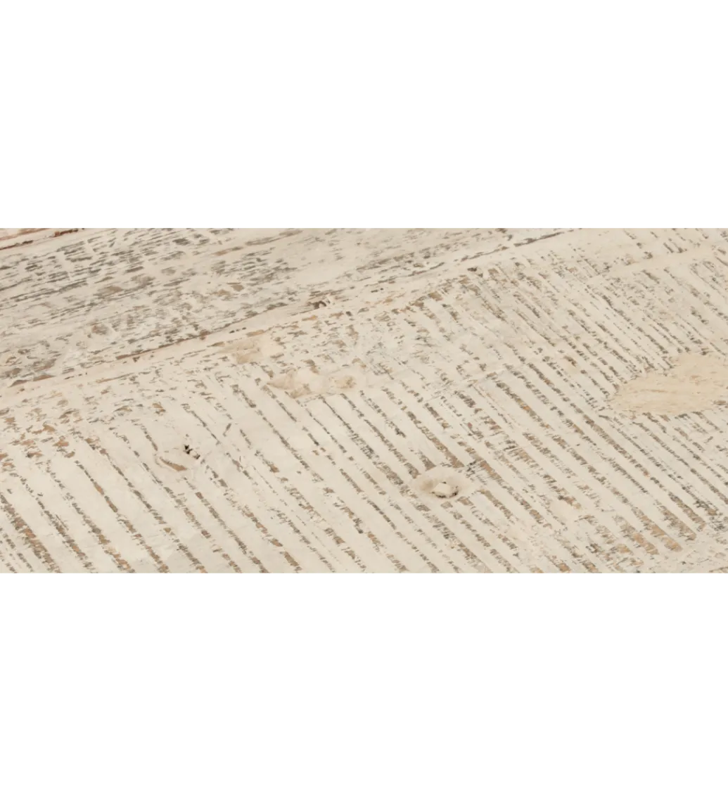 Stolik kawowy z drewna z recyklingu PONTE 180 cm bielony*J-Line Clearance