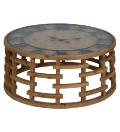 Stolik kawowy ZEGAR 80 cm drewno jodła*Zona-Design New