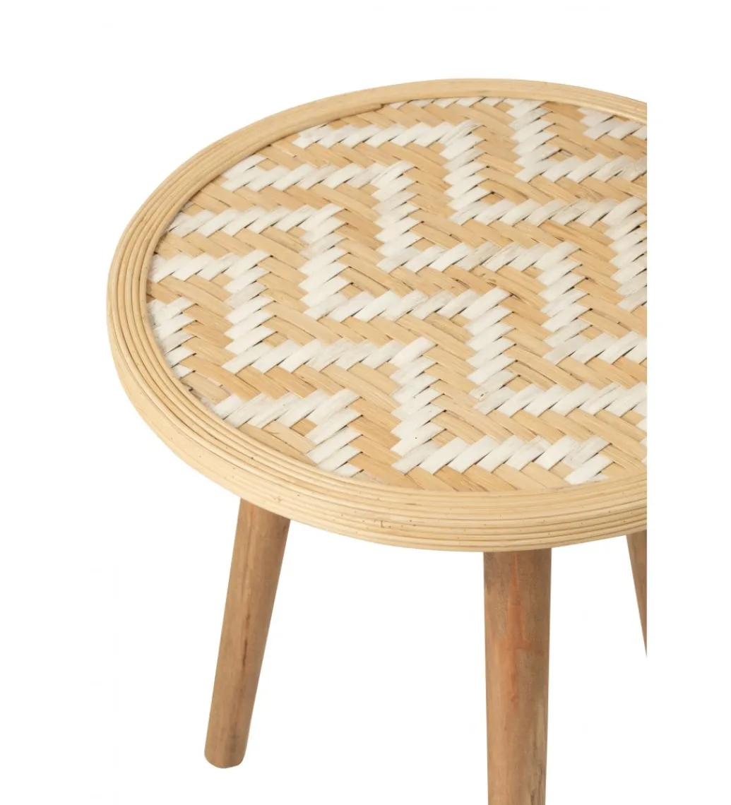Stolik kawowy ZIGZAK set 3 rattan*J-Line Best