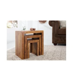 Stolik MADEIRA SET 3 drewno Sheesham*Invicta Interior Best
