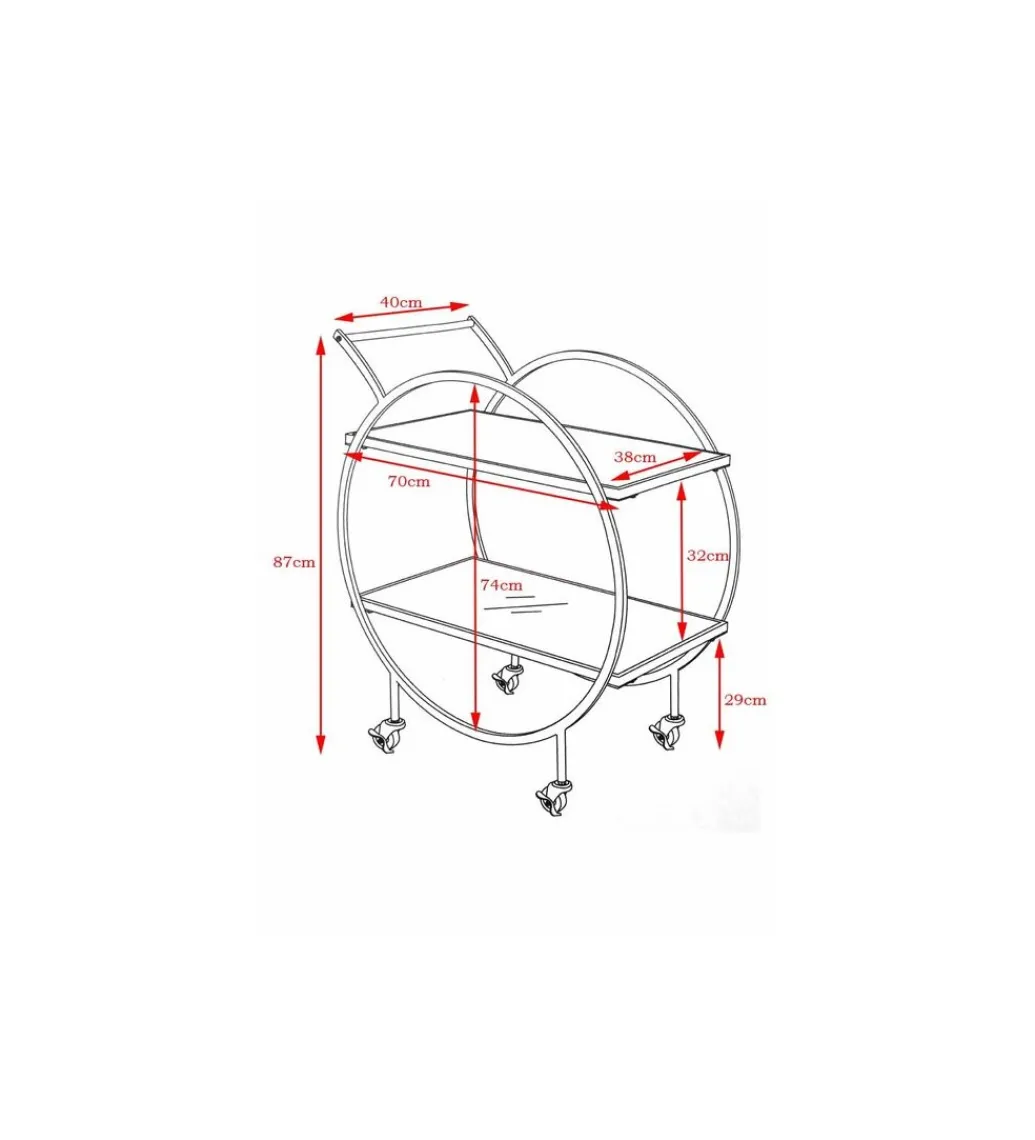 Stolik na kółkach LOFT 74 cm czarny*KDesign Discount