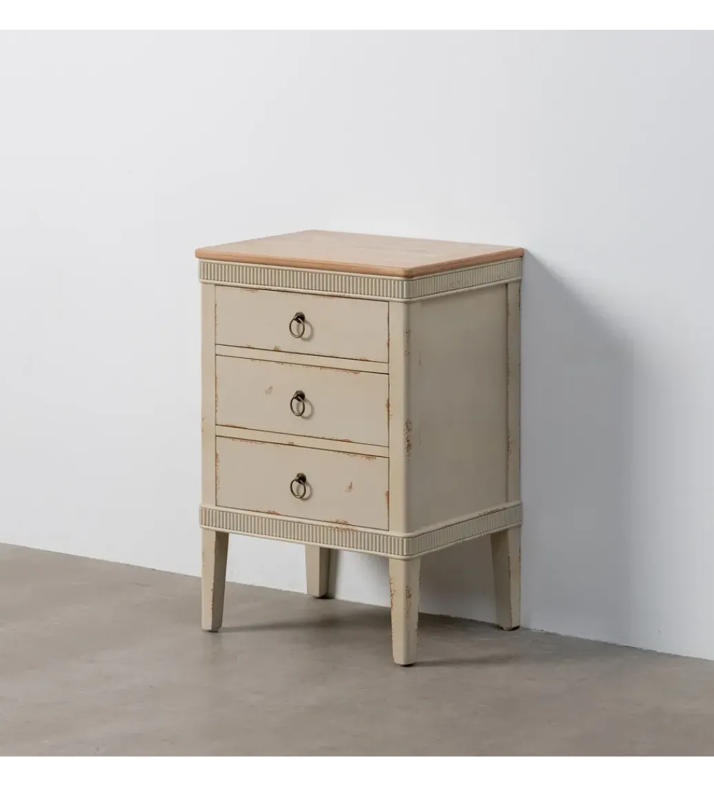 Stolik nocny ALIEY 72 cm drewno jodła kremowy*Zona-Design Hot