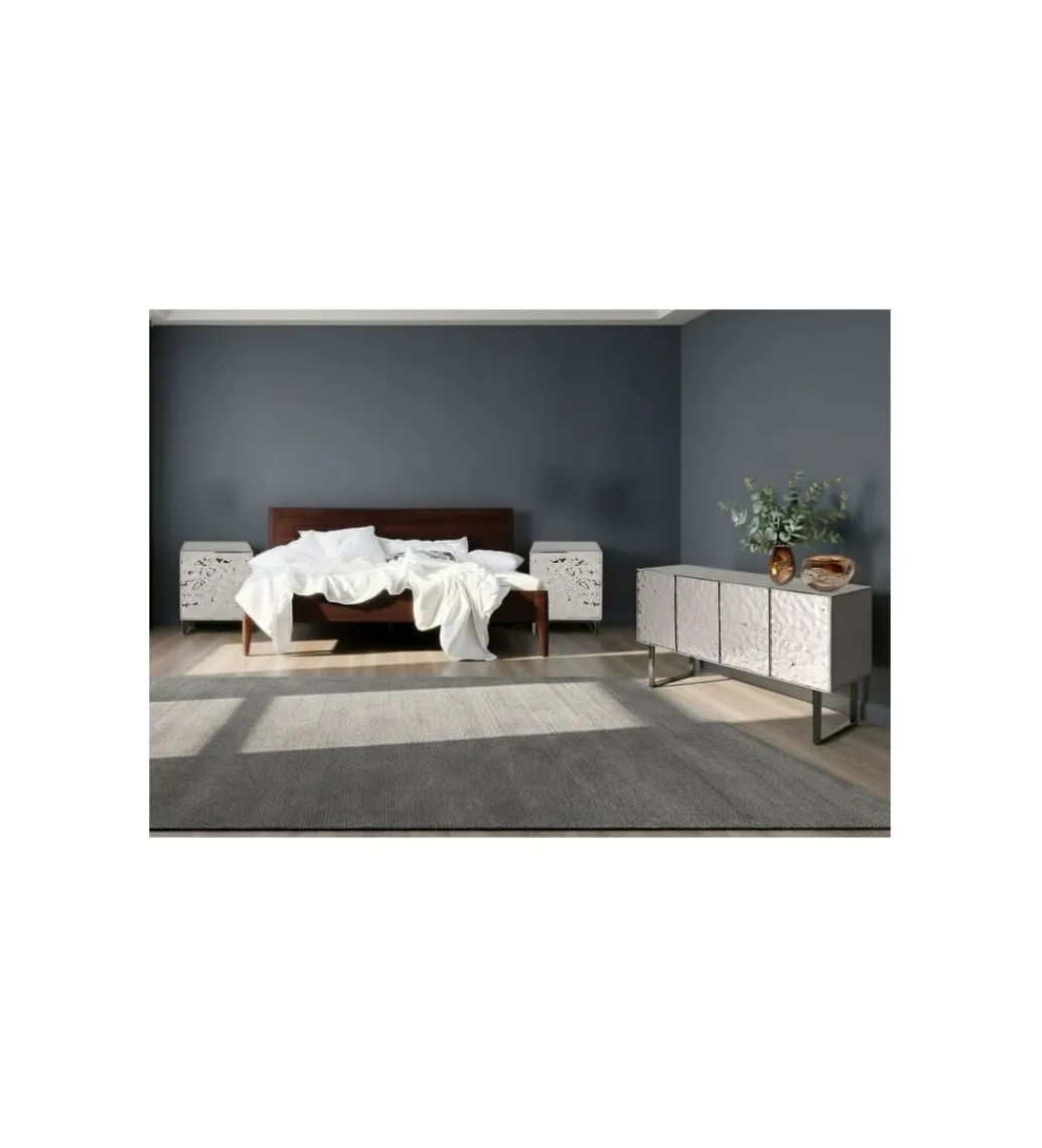 Stolik nocny CARINO 50 cm srebrna*KARE New