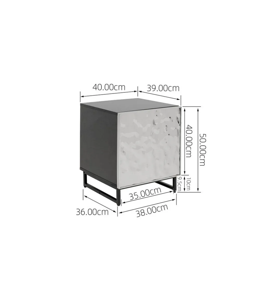 Stolik nocny CARINO 50 cm srebrna*KARE New