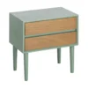 Stolik nocny MESTARONY 50 cm zielony naturalny*Zona-Design Sale