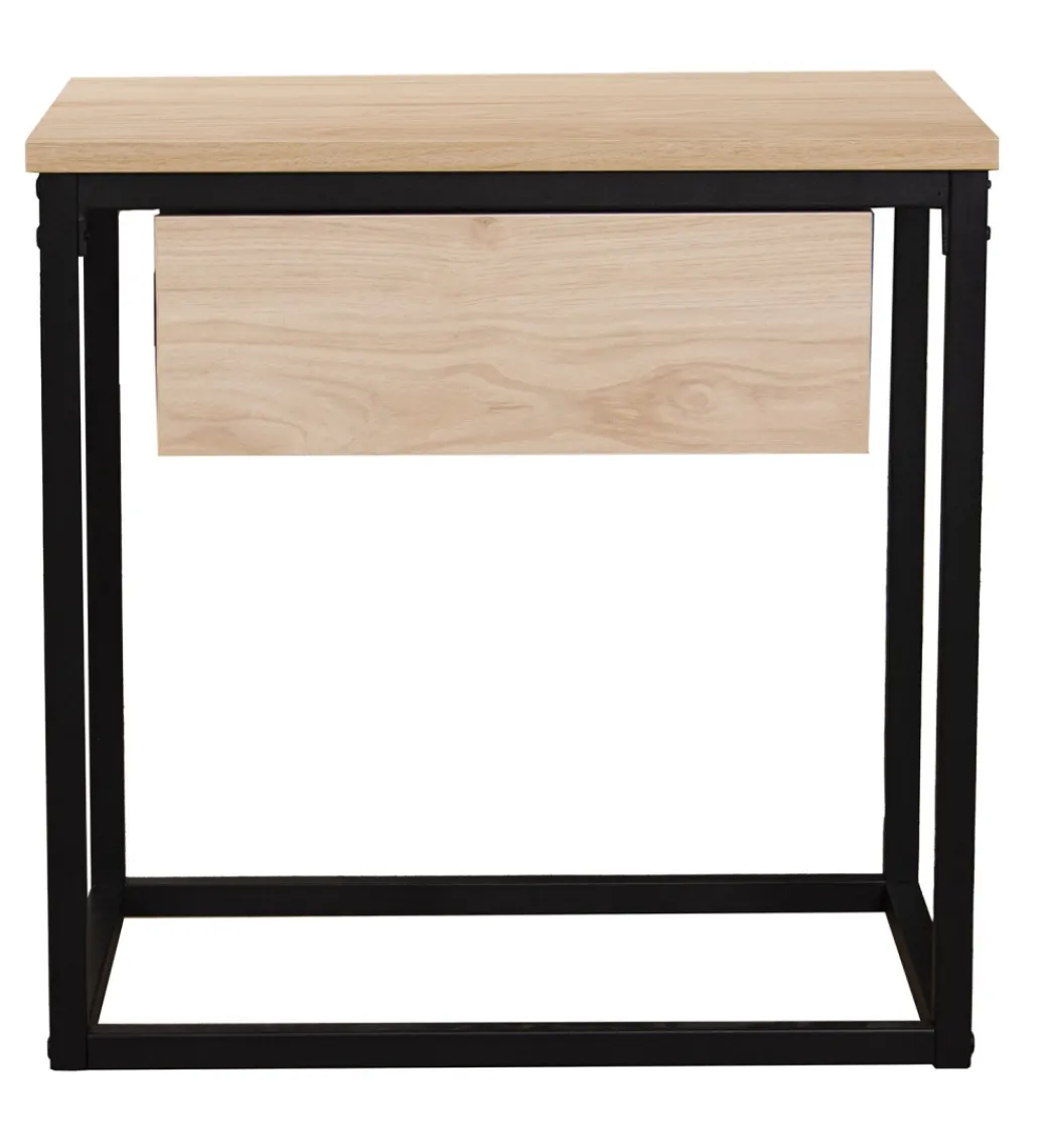 Stolik nocny PRETRUSIA 50 cm naturalny czarny*Exclusivas Online