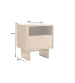 Stolik nocny SAVOY 50 cm kolor trawertynu*Invicta Interior