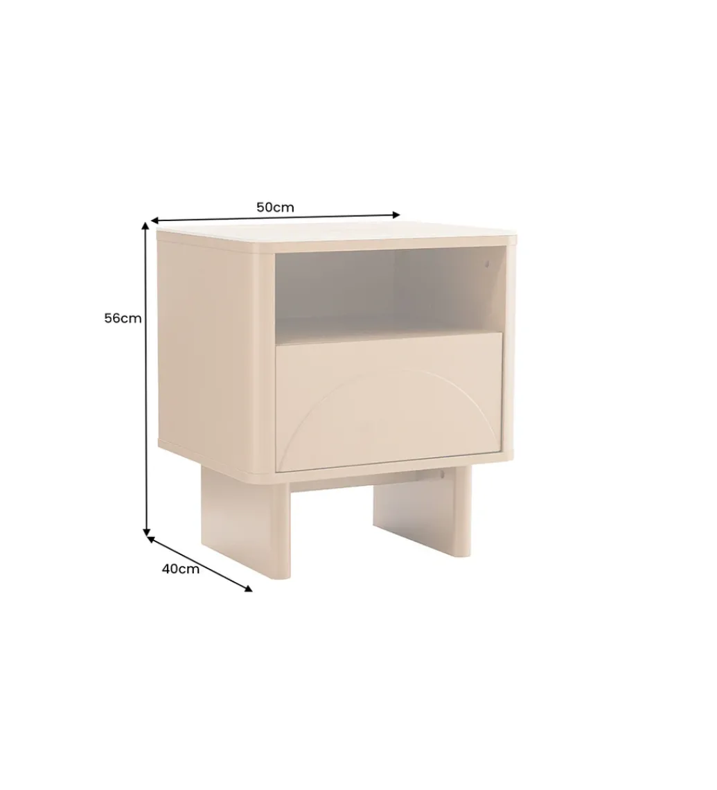 Stolik nocny SAVOY 50 cm kolor trawertynu*Invicta Interior