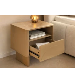 Stolik nocny SAVOY 50 cm kolor trawertynu*Invicta Interior