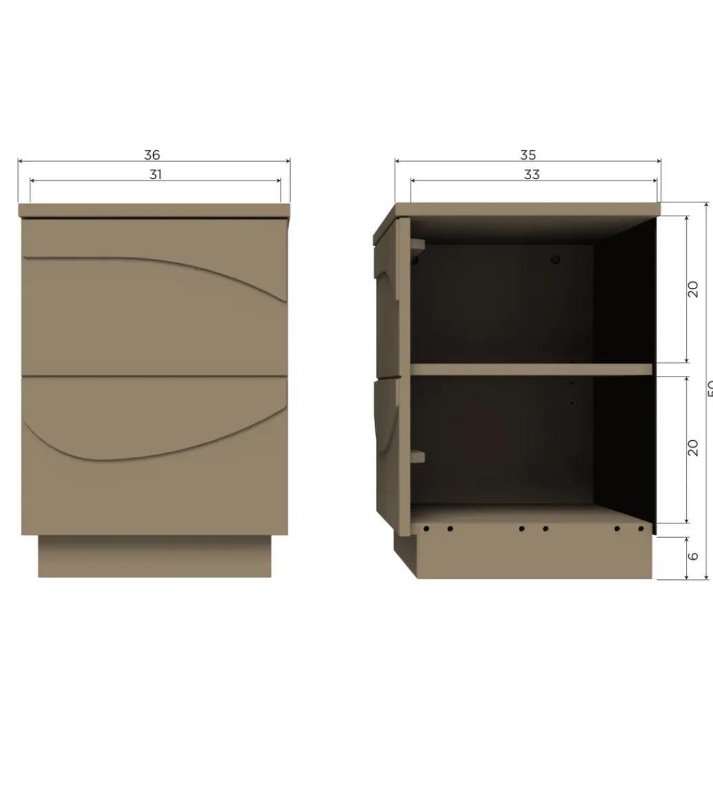 Stolik nocny TEO 50 cm drewno sosny mud*WOOOD Sale