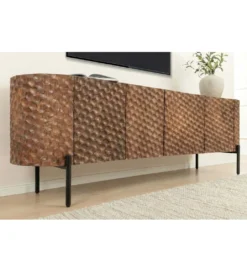 Stolik pod TV ADLON 160 cm drewno mango wzór 3D*Invicta Interior Discount