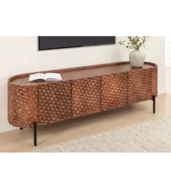 Stolik pod TV ADLON 160 cm drewno mango wzór 3D*Invicta Interior Discount